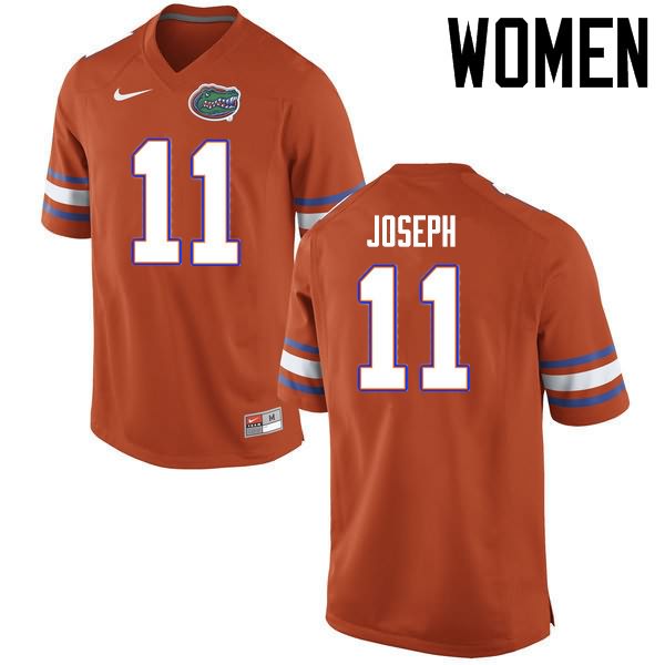 NCAA Florida Gators Vosean Joseph Women's #11 Nike Orange Stitched Authentic College Football Jersey IPN2864RZ